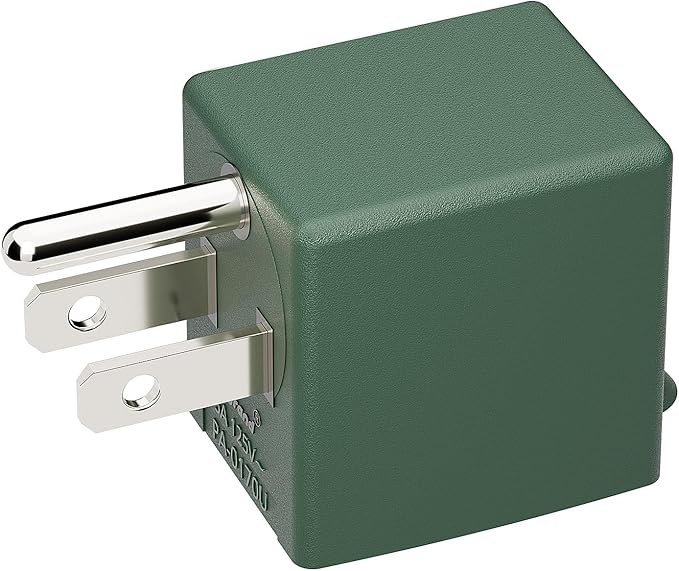 90 Degree Adapter Right Angled Upward Angled USA 3-Prong Male-Female Adapter, Plugrand 90 Degree Angled USA Male Female Adapter, 5-15P to 5-15R Direction Changer Space Save Adapter Green PA-0170UG