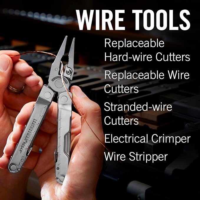 LEATHERMAN, Rebar Multitool with Premium Replaceable Wire Cutters and Saw, Stainless Steel with Nylon Sheath