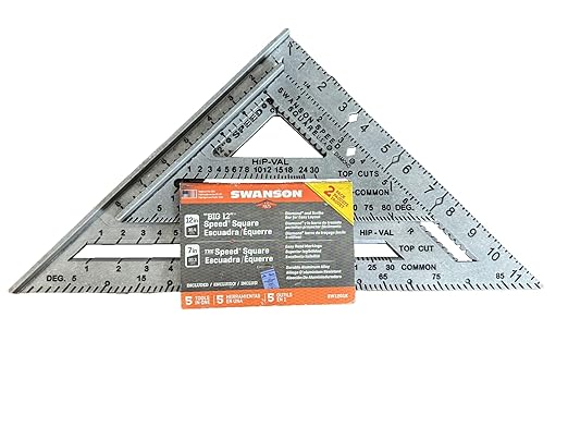SWANSON Tool Co., Inc SW1201K Value Pack 7 inch Speed Square and Big 12 Speed Square (without layout bar) ships with Blue Book