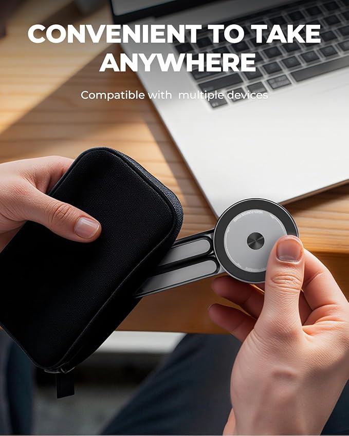 Laptop Stand, 8-Level Height Adjustable & Portable, Aluminum Alloy Holder for 10-16 inch Laptops and 4-13 inch Phones/Tablets with Magnetic Tripod