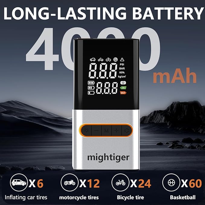 Tire Inflator Portable Air Compressor Cordless Mini Automatic Air Pump with Digital Pressure Gauge 150PSI 3X Fast Inflation and Auto Shutoff SOS Light Tires Pump for Car Motorcycle