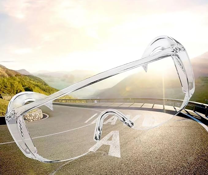 Clear Safety Glasses, Splash Proof Goggles with Anti Fog, Lab Protective Goggles, Lightweight Protective Eyewear Over Glasses Impact Scratch Resistant