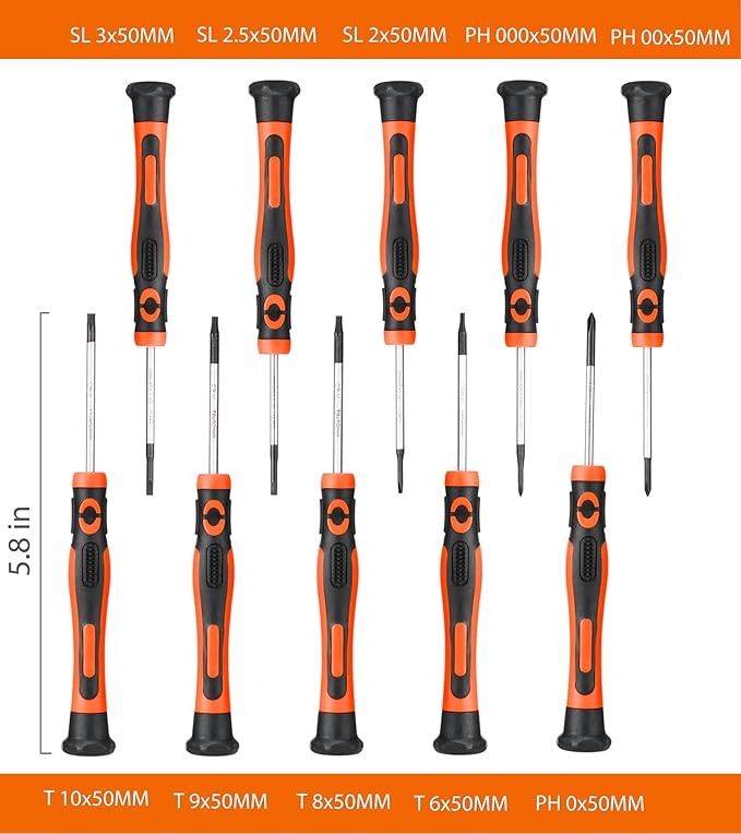 Screwdrivers Set with Case, 120-piece Includes Slotted, Phillips, Hex, Pozidriv, Torx and Precision Magnetic Screwdriver Set Tools for Men (120-Piece)…