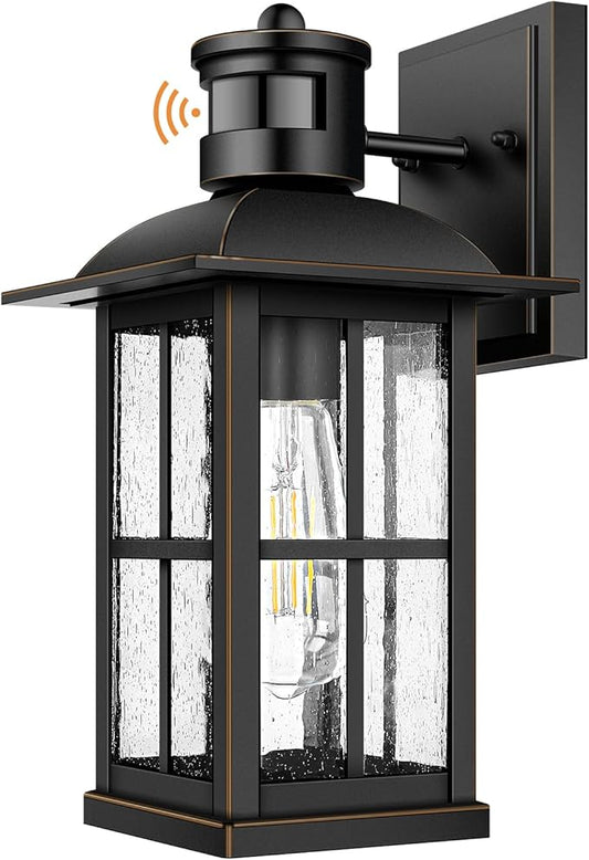 Motion Sensor Outdoor Light - Advanced Dusk to Dawn Exterior Lantern Fixtures Wall Sconce, Waterproof Porch Light Fixtures Wall Mount for Entryway Garage, Anti-Rust 100% Aluminum