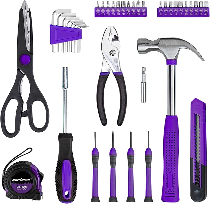CARTMAN 39-Piece Home Tool Set Kit, Essential Household Hand Tools with Plastic Storage Case