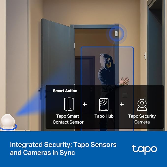 Tapo Door Sensor Starter KIT, Matter Compatible, 3X Smart Door Window Contact Sensor and 1x Smart Hub with Built-in Chime, Smart Automation, Real-Time Notification, T31 KIT