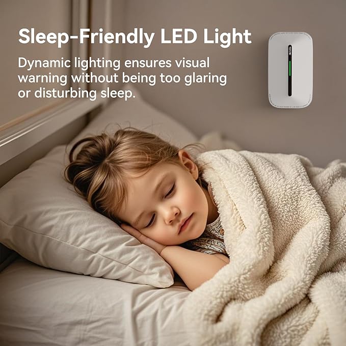 Jemay Carbon Monoxide Detector Plug in Alarm with 10 Year Battery, Portable CO Detector with LCD Numerical Display&Test Alarm Mode for Home Travel Safety, 2 Packs