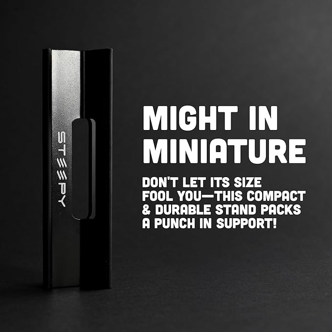 Steepy Portable Laptop Stand for Desk 3 Heights Computer Stand for Laptop Riser – Ergonomic Soporte para Laptop Base – Computer Holder & Elevated Lifter for Travel, Home Office, Projector Riser or DJ