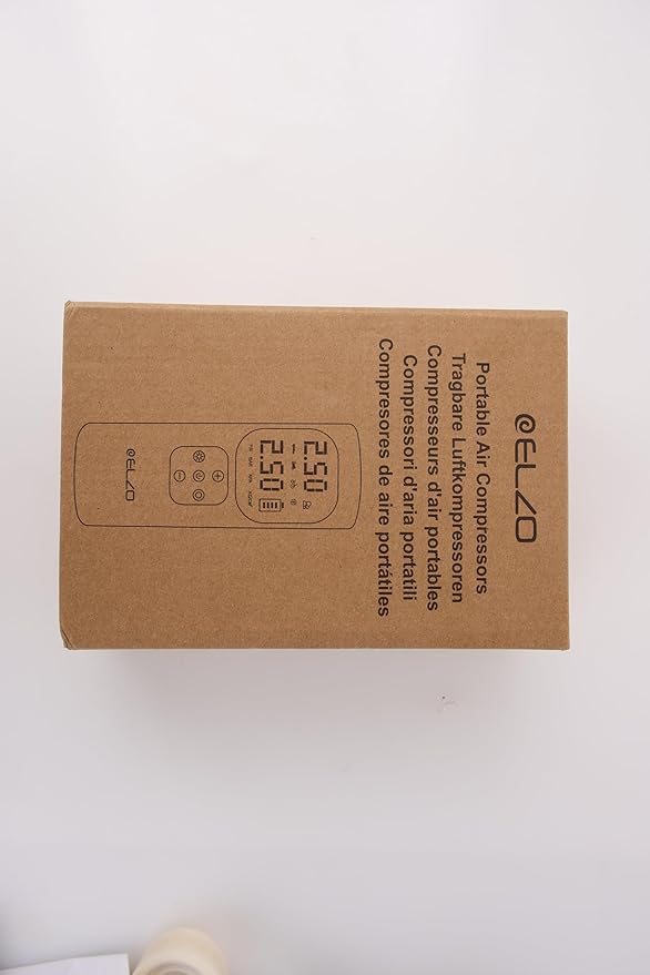 ELZO Tire Inflator Air Compressor, 7500mAh Rechargeable Car Tire Air Pump Portable with Digital Pressure Gauge 150PSI 3X Fast Inflation, Auto Shut Off, Cordless Mini Pump for Motorcycles Bikes Balls