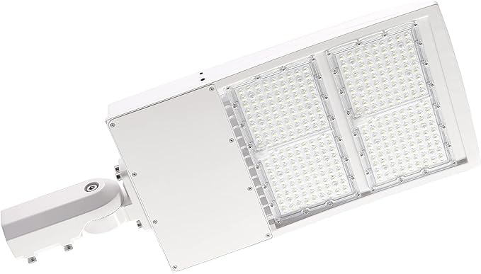 480V 300W LED Parking Lot Lights, White Housing LED Street Light 42,000LM 5000K 1-10V Dimmable Outdoor Pole Heads 1000W MH/HPS Equiv. LED Street Light DLC UL Certified