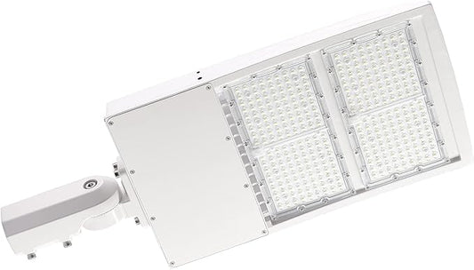 480V 300W LED Parking Lot Lights, White Housing LED Street Light 42,000LM 5000K 1-10V Dimmable Outdoor Pole Heads 1000W MH/HPS Equiv. LED Street Light DLC UL Certified