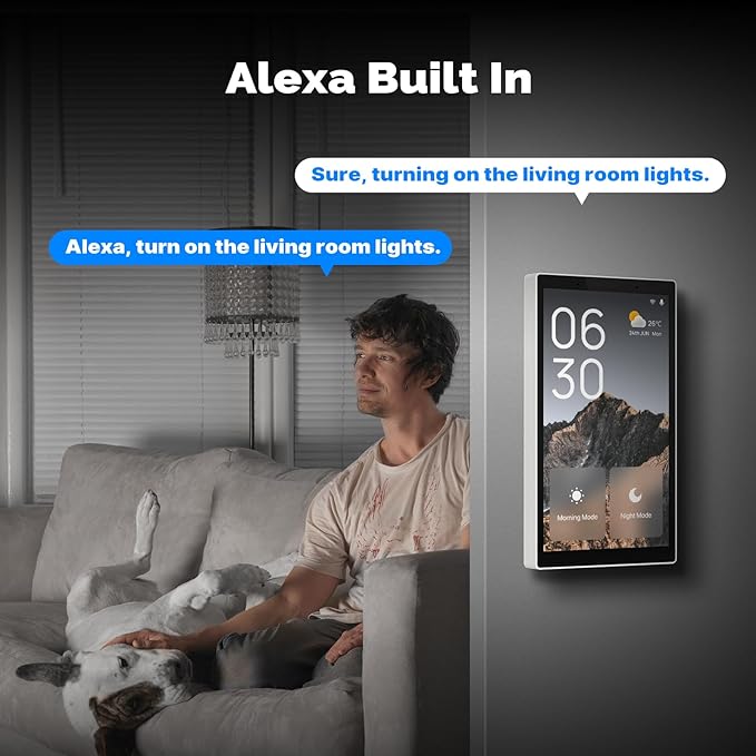 MOES Smart Home Touchscreen Control(1-Switch Panel), In-wall Smart Panel with Alexa Built-in, Compatible with Smart Life devices, Manage and Control Home Devices and Scenes with Touch and Voice