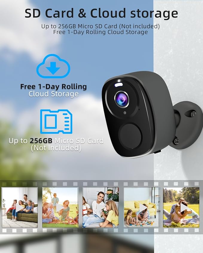 5G/2.4G WiFi Security Cameras Wireless Outdoor, 2K 5G Security Camera with AI Motion Detection, Color Night Vision, Siren, IP65, 2-Way-Audio, Support Alexa&Google Assistant, Cloud/SD (2)