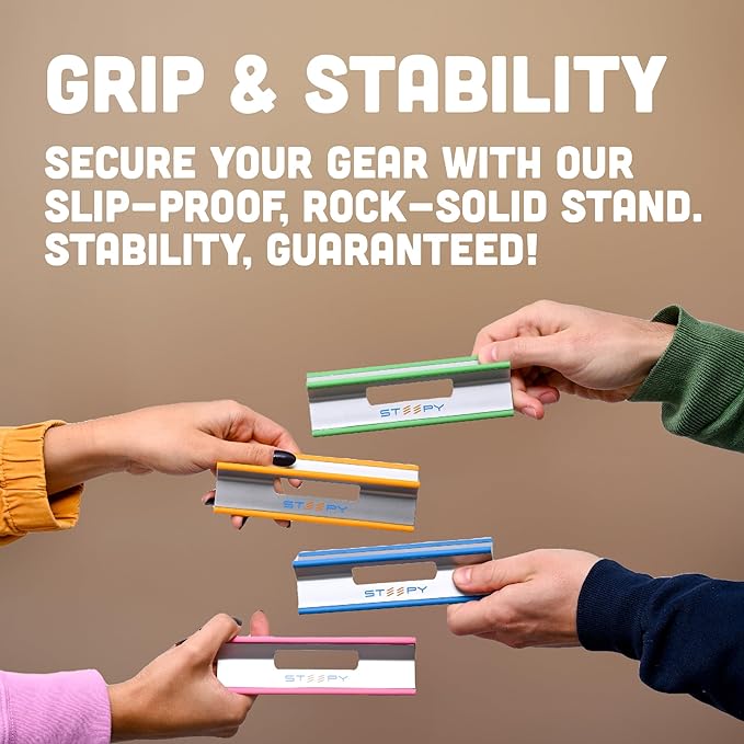 Steepy Adjustable Laptop Stand - 3 Heights Computer Riser for Desk - Portable With Adjustable Height