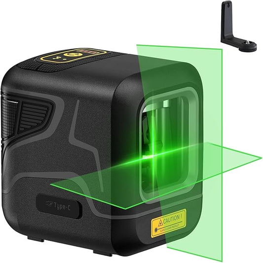 Fanttik D2 Pocket Green Laser Level, 100 ft Self-Leveling Cross Line Laser, Type-C Rechargeable, Rotatable 360 Degree, Pulse Mode, Magnetic Bracket, Carrying Pouch, for Picture Hanging and Home DIY