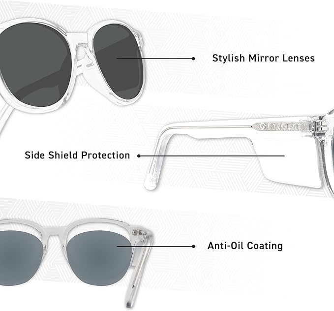 VETRA Omega Z87+ Safety Glasses UV400 Side Shield Anti-Oil Coating CP Frame Eyewear