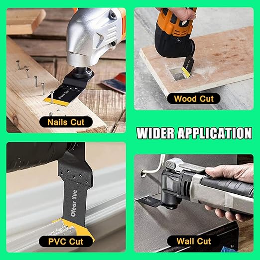 18-Pack Titanium Oscillating Tool Blades for DeWalt, Milwaukee, Ryobi, Rockwell, Fein, for Metal, Nails, Wood, Plastic, and Hard Materials