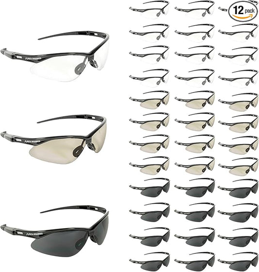 Malta Dynamics APEX Safety Glasses – Construction Safety Glasses for Men and Women with Anti Scratch and Anti Fog Protection, ISEA & ANSI Z87 Compliant (Assorted, 36 Pairs)