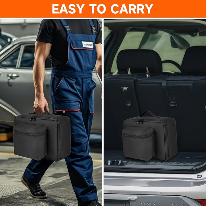 Air Compressor Bag Compatible with DEWALT DCC020IB 20V Max Tire Inflator/DCC18N-18V,Portable Cordless Tools Storage Carrying Case with Pocket for Battery Pack and Charging Kit(Bag Only)