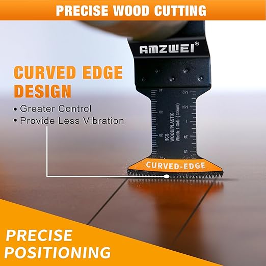 100PCS Titanium Oscillating Tool Blades, Professional Curved Edge Saw Blades Metal Wood Plastic Cuts 4 Types Quick Release Multi Tool Blades Compatible with Dewalt Milwaukee Ryobi Rockwell