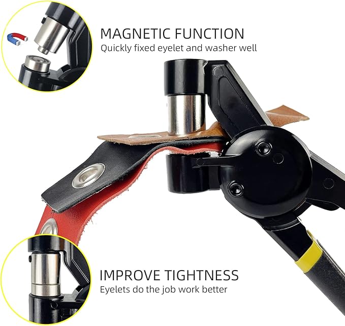 Grommet Tool Kit, 3/8 inch Handheld Eyelet Kit Manual Grommet Press Machine with 500 pcs 10 mm Grommets