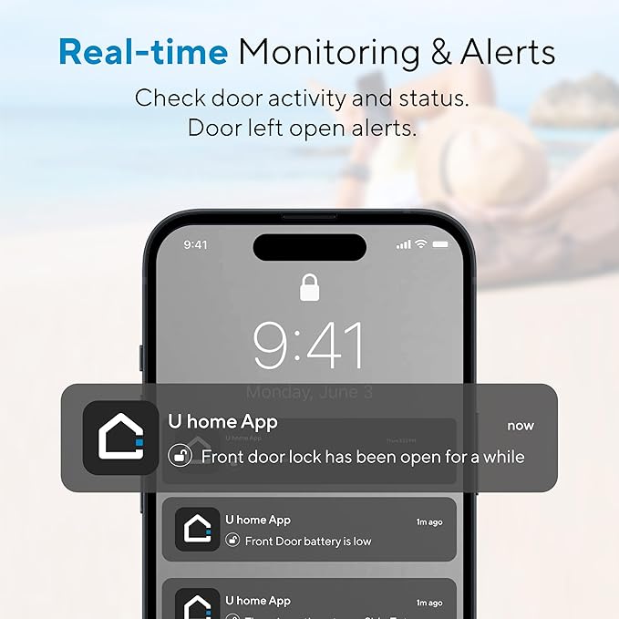 ULTRALOQ 2025 Upgrade Bolt Fingerprint Smart Lock,Biometric Deadbolt with Built in WiFi,Keyless Entry Door Lock for Front Door,App Remote Control,10 Months Battery,IP65 Waterproof,BHMA Grade AAA