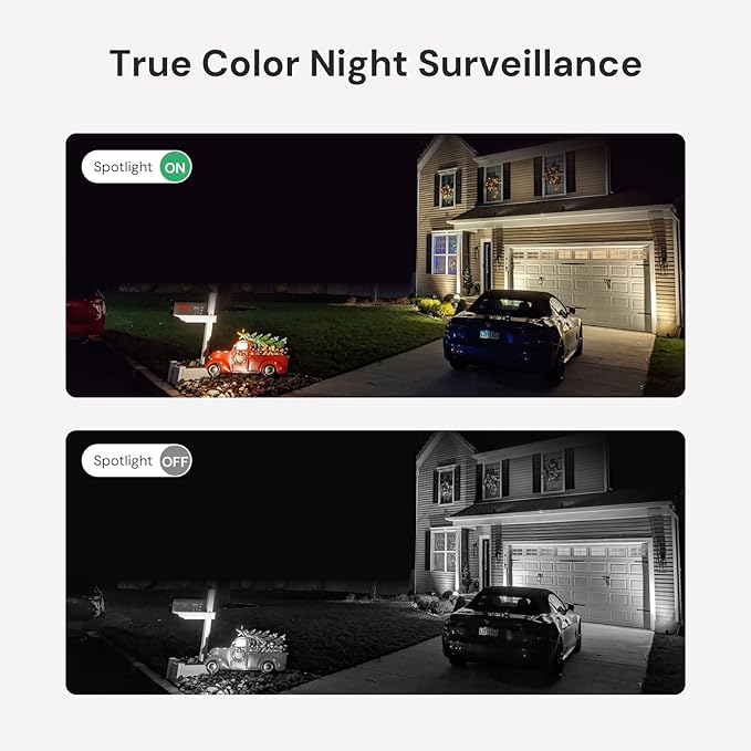 2K Solar Security Cameras Wireless Outdoor, WiFi6 Solar Security Camera for Outside Wireless, Color Night Vision, 2.4/5GHz WiFi, IP66 Weatherproof, Compatible with Alexa, No Monthly Fees
