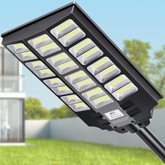 8000W Solar Street Light, Dusk to Dawn Solar Lights Outdoor with Motion Sensor and Remote Control for Yard Parking Lot, Garage, Street