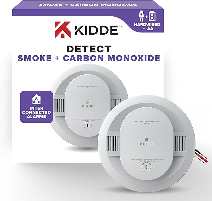 Kidde Smoke Detector, AA Battery Powered, LED Warning Light Indicators, 1 Pack, White, 30CUAR