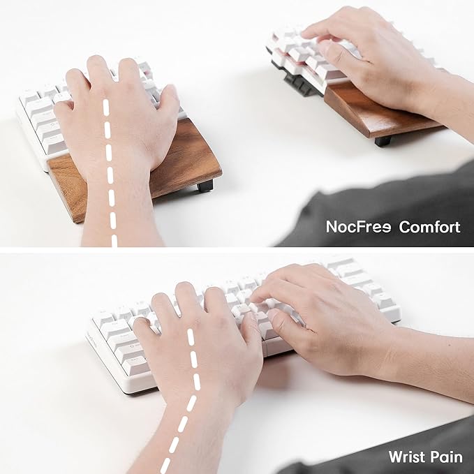 Wireless Ergonomic Split Mechanical Keyboard with Wrist Rest- Tactile, RGB, Foam, Hot-Swappable, Compact 60% Layout, Palm Rest, Programmable for Mac & Windows, PBT Keycaps