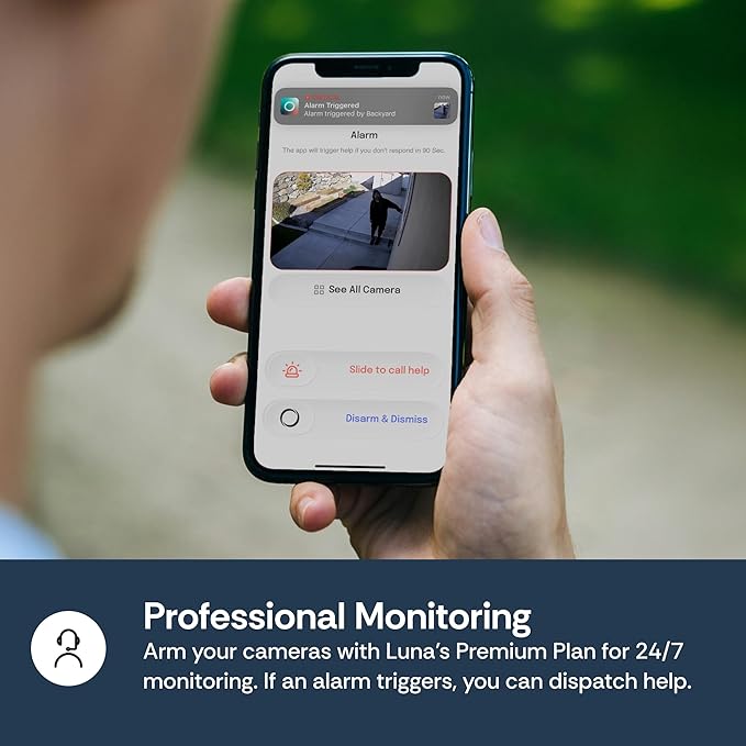 Luna 2K AI Wired Cameras for Home Security, Outdoor/Indoor, Wi-Fi 6, Smart Alerts, Color Night Vision, Spotlight/Siren, Magnetic Mount, Cloud & CVR Storage, 2-Way Audio (2-Pack, White)