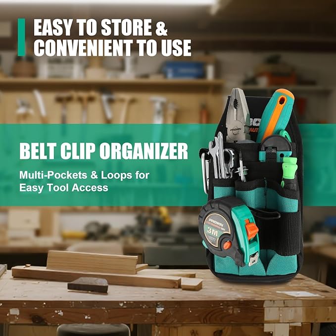 Prowin 7 Pockets & Loops Professional Tool Pouch Wrapping Oxford Cloth Pouch Bag Organizer Durable Hardware Utility Bags