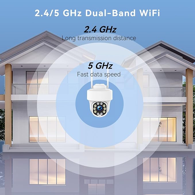 5MP Wireless Home Security Camera System with 12.5" Monitor, 4PCS CCTV PTZ Camera Security System Support 5G/2.4G WiFi, Motion Detection, Color Night Vision, 4K 10CH NVR with 1TB Hard Drive