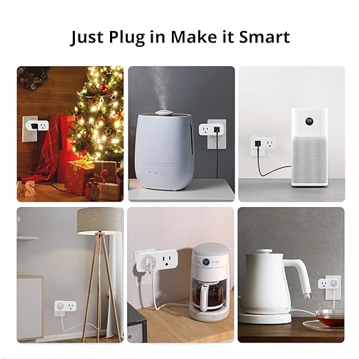 Ewelink 16a WiFi Smart Plug, App Remote Control Timer Outlet Power Socket with 2.4Ghz Wireless Switch, 2-in-1 Compact Design, Compatible with Alexa,Google Home, SmartThings