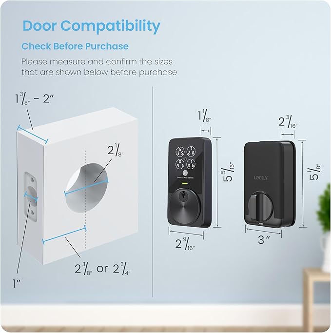 Lockly PIN Genie Pro Zeno Series Smart Lock, Keyless Entry Door Lock with Apple Home Key, Built-in Wi-Fi Keypad Deadbolt Locks for Front Door, App Remote Control, IP65 Weatherproof, Easy Installation