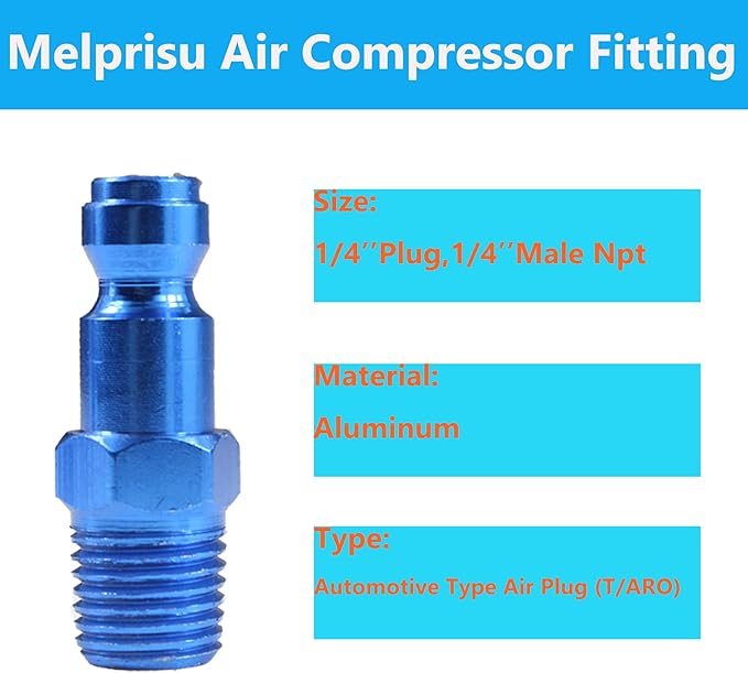 Type C Air Fittings Connect Automotive Air Plug & Coupler Set 14PCS Air Hose Fittings for Air Compressor Fittings Kit Aluminum T/Auto Air Fitting Set