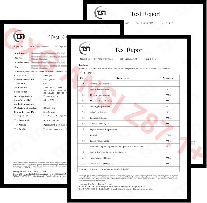 OXG 6 Pack Tinted Safety Glasses for Men Women, Safety Goggles ANSI Z87.1 Protective Eyewear Scratch Resistant Eye Protection