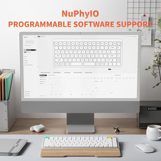 nuphy Air75 V3 Hot Swappable Wireless Mechanical Keyboard, 84 Keys 75% Custom Low Profile Keyboard with Knob, RGB Backlit, Gasket Mounted, Support Bluetooth/2.4GHz/USB-C,Black-Blush Nano