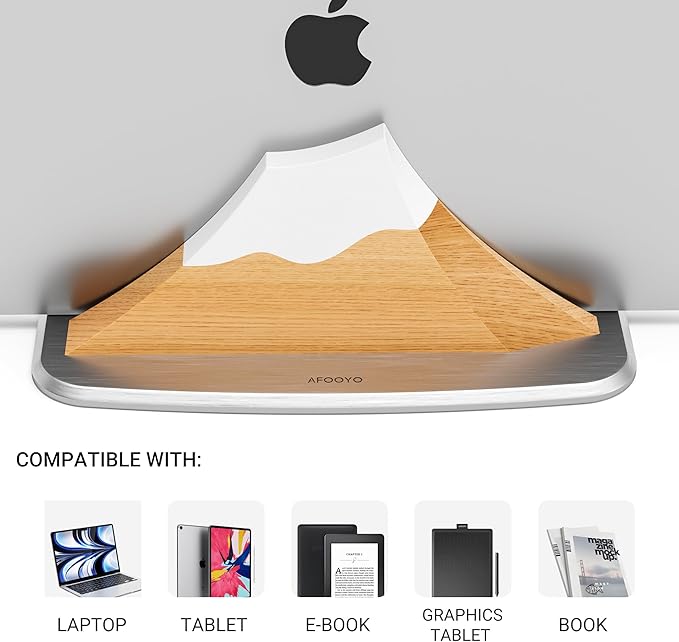 Vertical Laptop Stand - Snow Peak-Shaped Wooden Holder Dock Compatible with MacBook, Surface, Chromebook, Dell & More - Space-Saving Design for All Laptops