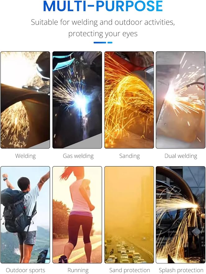 Welding Glasses, Anti-scratch Welding Goggles, Wrap-around Safety Glasses, UV Protection, Welding Glasses for Men Eye Protection