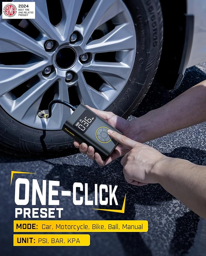Fanttik X9 Pro Portable Tire Inflator for Compact Car, 1Min Fast Inflate Air Pump with Digital Tire Pressure Gauge, 150PSI Air Compressor for Car, Electric Bikes, Motorcycle, Ball, Deluxe Package