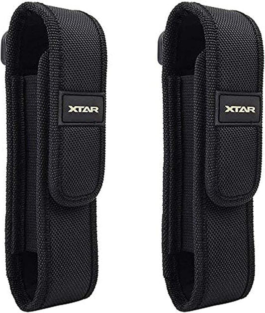 2-Pack Flashlight Battery Pouch Holster Holder for 6.5"-8" Flash Light Compatible with Fenix UC30 UC35 E35 Surefire G2X 6P 6PX E2L 501B 502B Streamlight ProTac XTAR TZ20 (for 6"-8" Flashlight)