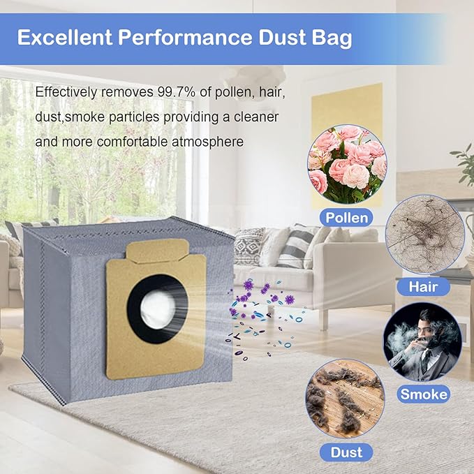 19 Pcs Replacement Parts for eufy x10 pro omni Vacuum Accessories Kit, Includes 1 Main brush, 4 Side brushes, 4 Filters, 4 Mop Pads,4 Dust Bags and 2 tools