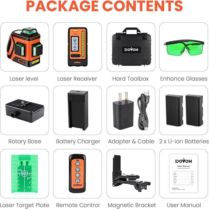 Outdoor Laser Level with Receiver, Tripod, Grade Rod, Class Ⅱ