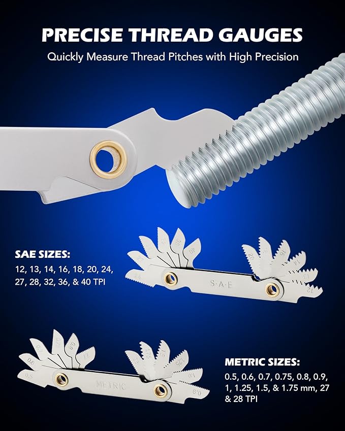 Orion Motor Tech 86pc Tap and Die Set, SAE & Metric Tap Set and Die Tool Set for Internal and External Threading, Coarse and Fine Threading Rethreading Tool Kit with Carrying Case