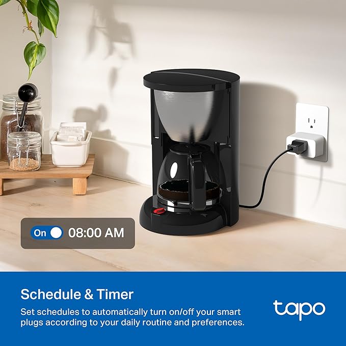 TP-Link Tapo Smart Plug Mini, Matter Compatible, Compatible with Alexa, Google Home & Samsung SmartThings, Energy Monitoring, 15A, UL Certified, 2.4G Wi-Fi Only, Tapo P110M(2-Pack)