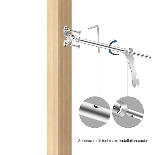 30 Pairs Cable Railing Kit 1/8" Swage Toggle Turnbuckle Hardware T316 Stainless Steel for Wood Post WoodEasy System Angle 180° Adjustable Stairs Deck 30 Cable Lines