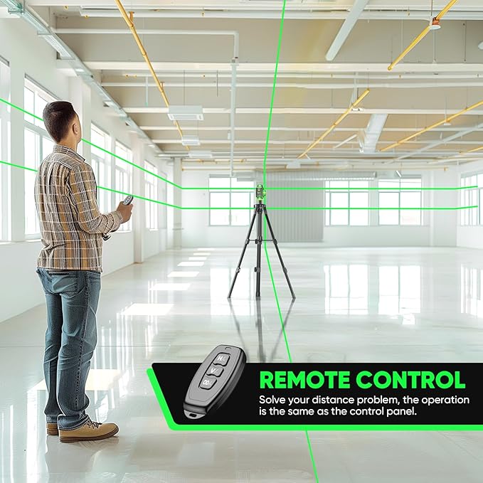 Laser Level 360 Self Leveling with Tripod, Elikliv 4D Laser Level, 165Ft Green Laser Level Lines Tool, 4x360° Cross Line Laser for Construction, Picture Hanging, Floor Tile, Renovation