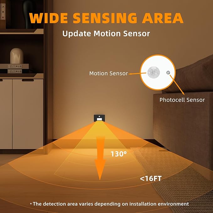 Motion Sensor Stair Lights Indoor Outdoor, 5CCT Dimmable LED Step Lamp with Switch, 4W 300LM, 2700K-6500K, IP66 Waterproof Hardwired 120V Stairway Staircase Walkway Lighting- Black, 12 Pack, ETL