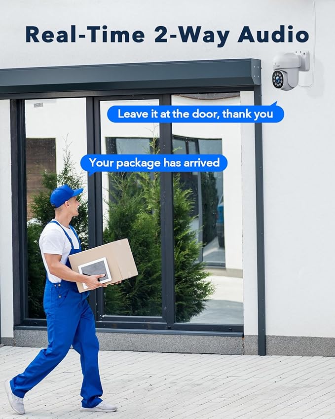 Camcamp 5MP PoE Security Camera Outdoor, Wired PoE IP Surveillance Cameras, Auto Tracking, 2-Way Audio, Color Night Vision